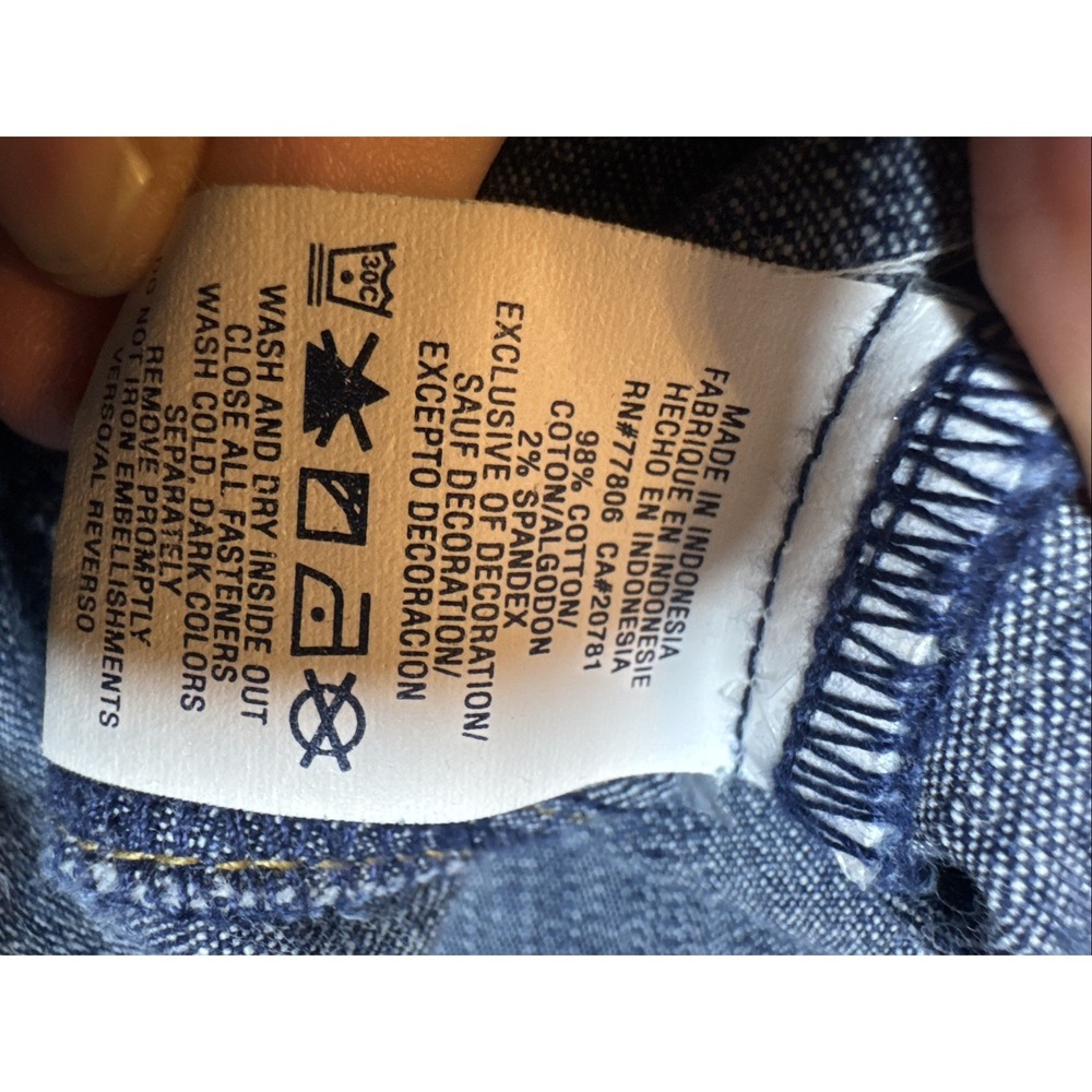 Tommy Jeans Women's Embellished Denim‎ Jacket M Blue Rhinestone Button Retro - Picture 3 of 6